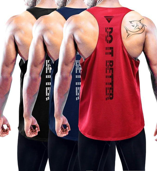 Boyzn Men's 1, 3 or 5 Pack Y-Back Workout Tank Tops, Athletic Muscle Gym Tank Tops, Fitness Bodybuilding Sleeveless T-Shirts - Which Mark
