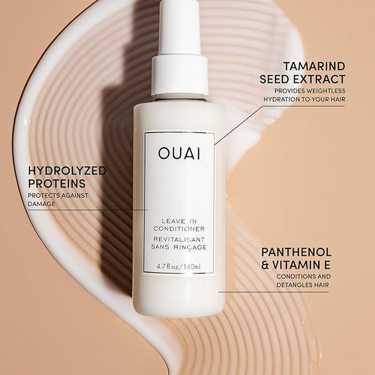 OUAI Leave In Conditioner - Multitasking Heat Protectant Spray for Hair - Prime Hair for Style, Smooth Flyaways, Add Shine and Use as Detangling Spray - No Parabens, Sulfates or Phthalates (4.7 oz) - Which Mark
