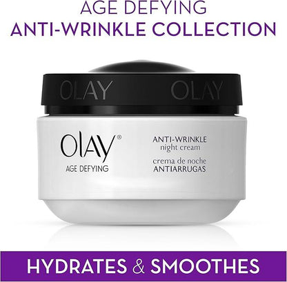 Olay Age Defying Night Face Cream, Anti-Wrinkle, 2-in-1 Replenishing Face Cream, 60 mL - Which Mark