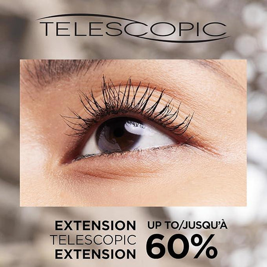L’Oréal Paris Telescopic Mascara, Eyelash Lengthening Mascara, Unique Non-Clumping Formula, Delivers Intense Length, For Sensitive Eyes, Blackest Black, 8 ml - Which Mark