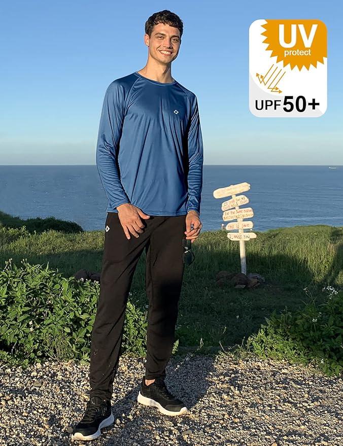 NAVISKIN Men's Sun Protection UPF 50+ UV Outdoor Long Sleeve T-Shirt - Which Mark