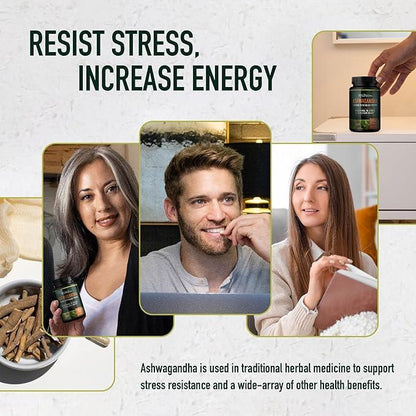 Ashwagandha Supplement 1300MG | High Strength Resistance to Stress & Increase Energy | Organic Ashwagandha Powder Capsules with Black Pepper for Increased Absorption | 120 Count 2-Month Supply - Which Mark