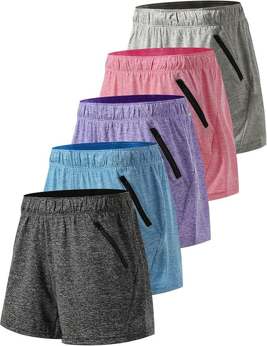 Liberty Imports womens 5-inch Yoga Training Shorts With Zipper PocketsYoga Shorts - Which Mark