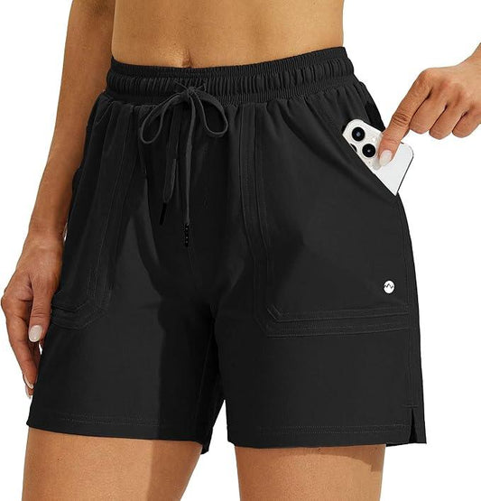 Willit Women's 5" Hiking Golf Shorts Athletic Outdoor Quick Dry Workout Summer Running Shorts with Pockets - Which Mark