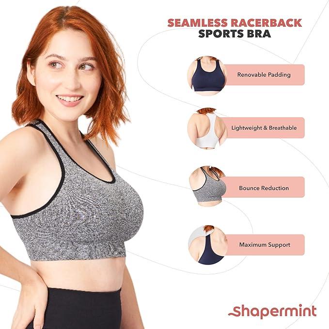 SHAPERMINT Sports Bras for Women - Sports Bra - Womens Workout Tops - Wireless Bra - Which Mark
