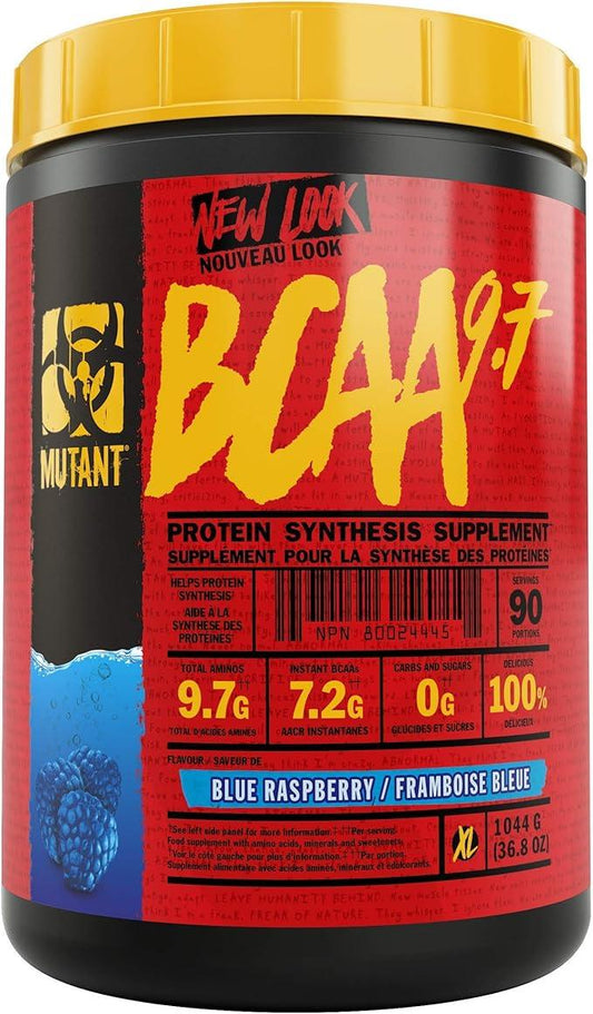 Mutant BCAA 9.7 – Supplement BCAA Powder with Micronized Amino Acid and Electrolyte Support (1044 g, Blue Raspberry) - Which Mark