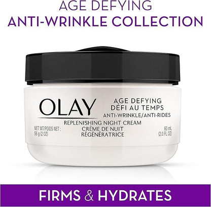 Olay Age Defying Night Face Cream, Anti-Wrinkle, 2-in-1 Replenishing Face Cream, 60 mL - Which Mark