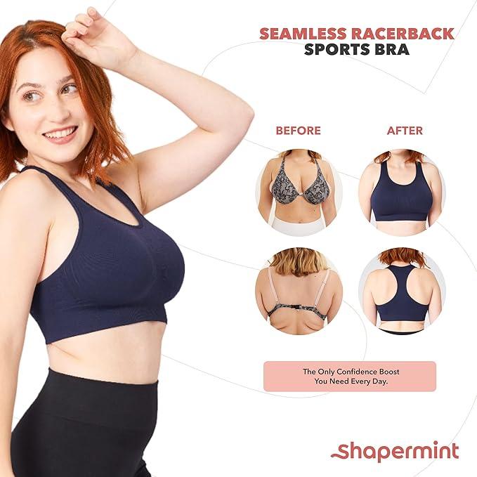 SHAPERMINT Sports Bras for Women - Sports Bra - Womens Workout Tops - Wireless Bra - Which Mark