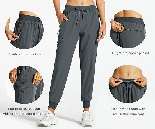 Libin Women's Cargo Joggers Lightweight Quick Dry Hiking Pants Athletic Workout Lounge Casual Outdoor - Which Mark
