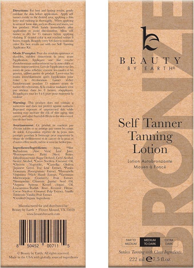 Self Tanner Tanning Lotion - USA Made with Natural & Organic Ingredients, Sunless Tanning Lotion for Body, Perfect Self Tan for Women & Men for a Natural Looking Glow, Medium to Dark - Which Mark
