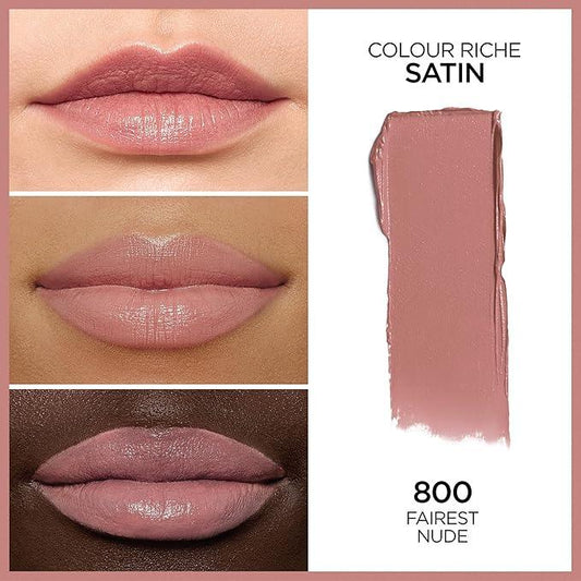 L’Oréal Paris Colour Riche Original Satin Lipstick, Hydrating Formula with Vitamin E & Argan Oil, Fairest Nude, 0.13 oz. - Which Mark