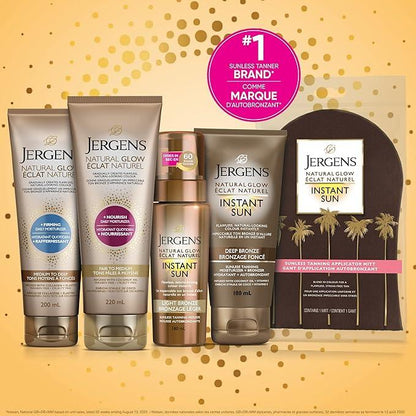 Jergens Natural Glow +Firming Daily Moisturizer & Gradual Sunless Self Tanning Body Lotion for Dry Skin, Medium to Deep Shade (200 mL) - Which Mark
