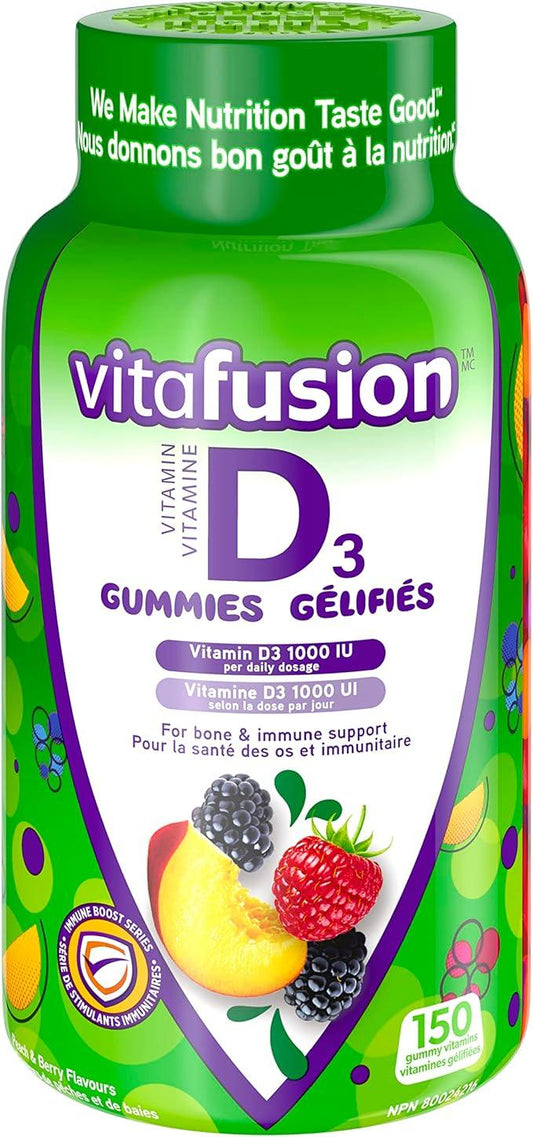 Vitafusion D3 Adult Vitamin Gummies, 1000 IU Vitamin D3 Daily Dose, Supports Bones & Teeth*,150 Count, 5 Month Supply, Packaging May Vary - Which Mark