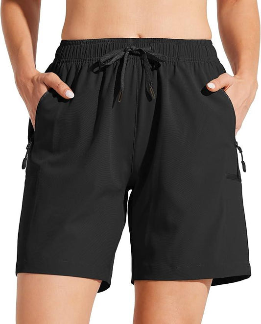 Willit Women's Shorts Hiking Cargo Quick Dry Golf Active Athletic Shorts Lightweight Summer Shorts with Pockets - Which Mark