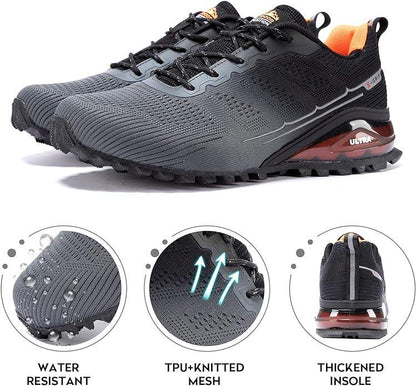 Kricely Men's Trail Running Shoes Walking Sneakers for Hiking Tennis Cross Training Mens Outdoor Fashion Snearker Casual Workout Footwear - Which Mark