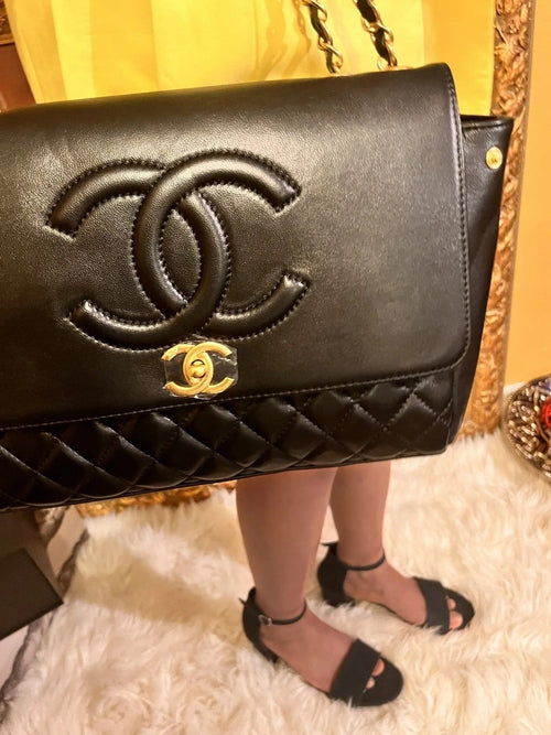 Flap with Top Black Lux Bag - Which Mark