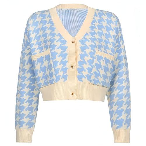 Cardigan V-neck Knitted Sweater Women Casual Top - Which Mark