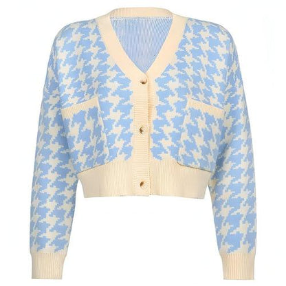 Cardigan V-neck Knitted Sweater Women Casual Top - Which Mark