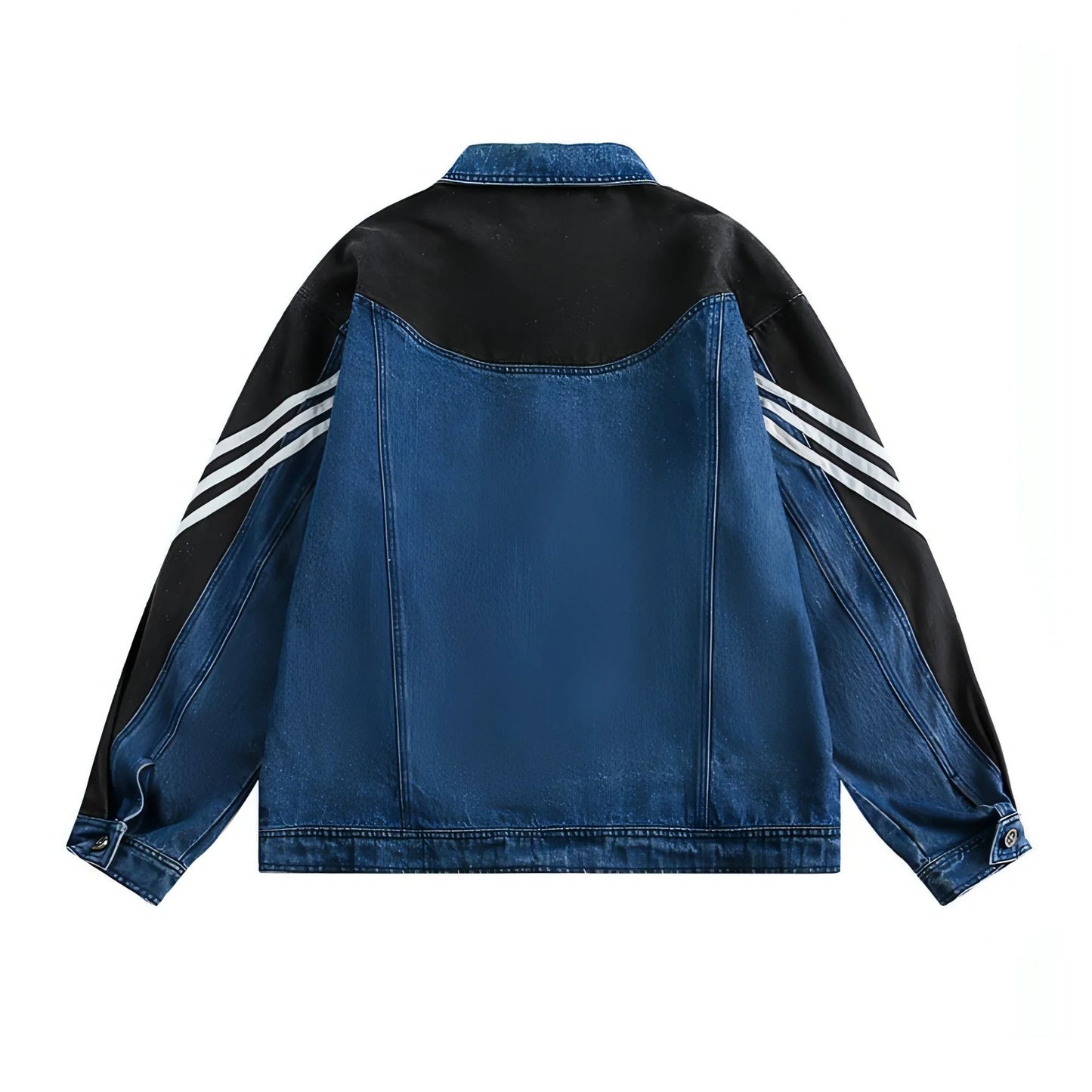 Side Stripe Stitching Loose Denim Jacket Men And Women European And - Which Mark
