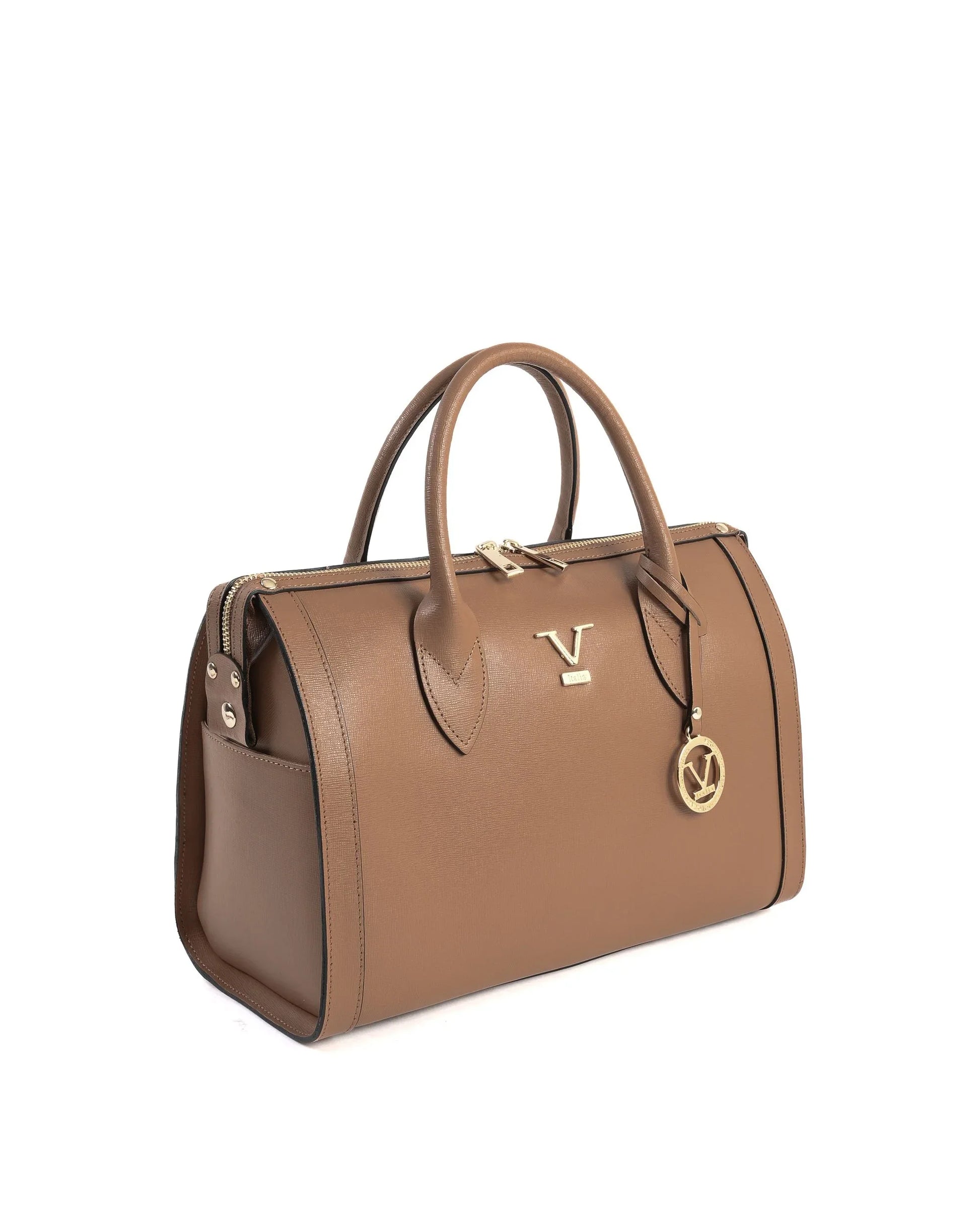 V Italia Womens Handbag Tan V014-G SAFFIANO CUOIO CHIARO - Which Mark