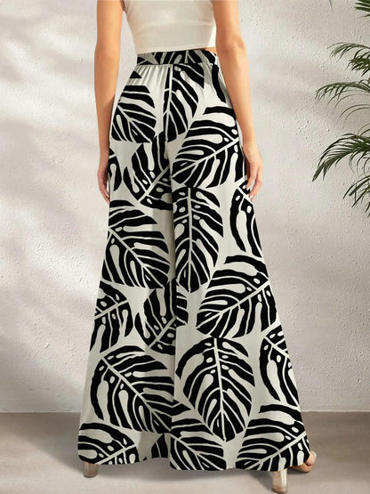 Printed Wide Leg Pants - Which Mark