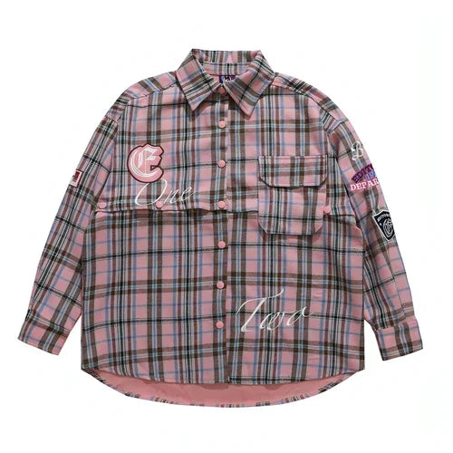 Fashion Brand Plaid Long Sleeve DressShirt Coat Jacket Men & Women - Which Mark