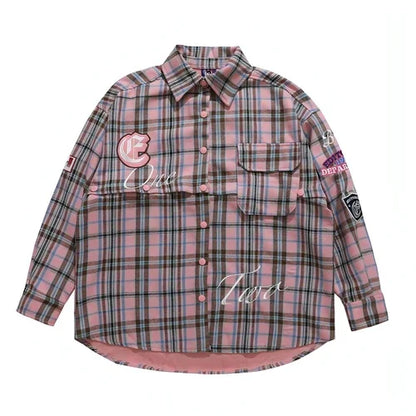 Fashion Brand Plaid Long Sleeve DressShirt Coat Jacket Men & Women - Which Mark