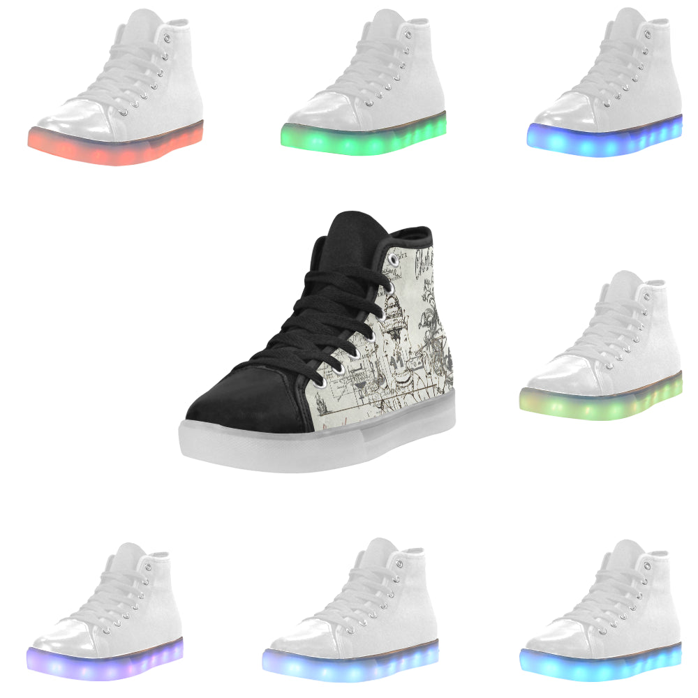 MAP AND SOME ILLUSTRATIONS Light Up Men's Sneakers - Which Mark