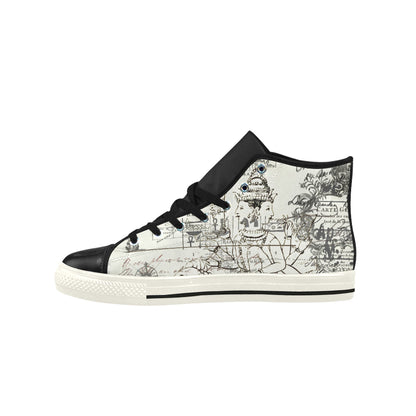 MAP AND SOME ILLUSTRATIONS High Top Action Leather Men's Shoes - Which Mark