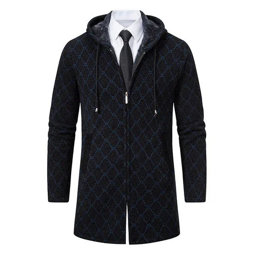 Men's Mid-length Sweater Fashion Casual Hooded Coat - Which Mark