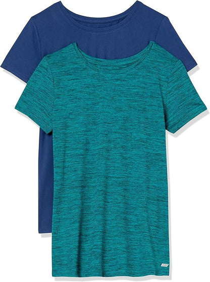 Amazon Essentials Women's 2-Pack Classic-Fit Short-Sleeve Crewneck T-Shirt, Navy - Which Mark