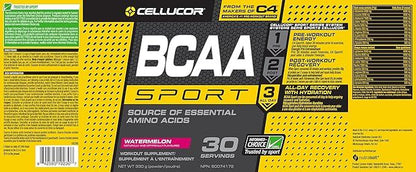 Cellucor BCAA Sport, Post-Workout Intra Workout Powder Sports Drink Supplements for Hydration Endurance & Recovery, Watermelon, 30 Servings - Which Mark