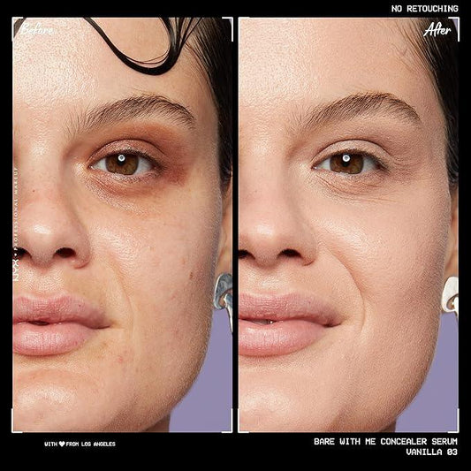 NYX Professional Makeup Concealer Serum, Natural Medium Coverage, Works Like Skincare, Bare With Me, 03 Vanilla, 9.6ml - Which Mark