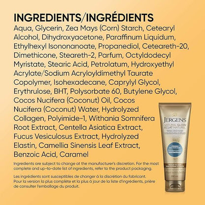 Jergens Natural Glow +Firming Daily Moisturizer & Gradual Sunless Self Tanning Body Lotion for Dry Skin, Medium to Deep Shade (200 mL) - Which Mark