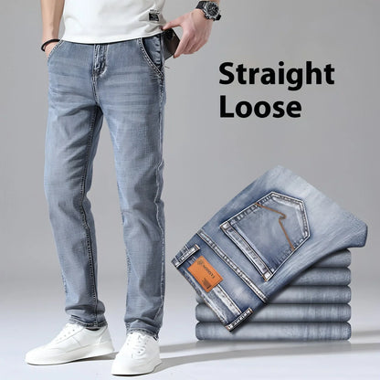 Retro Thin Jeans Straight Loose Casual Trousers Men - Which Mark