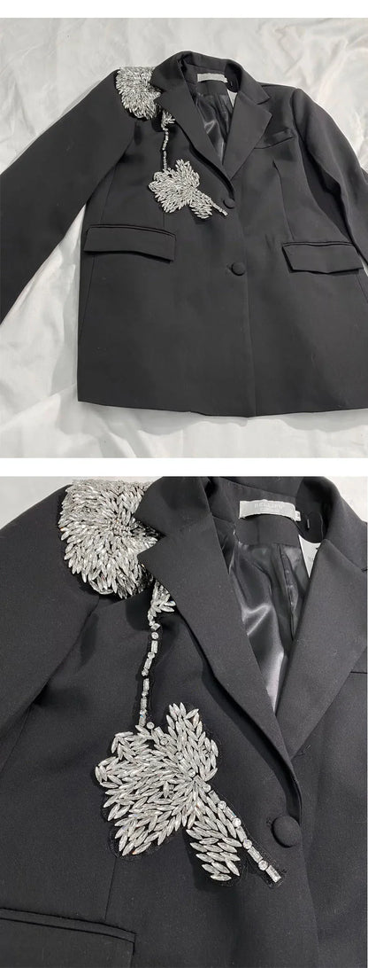 Women's Hand-stitched Floral Suit Jacket - Which Mark