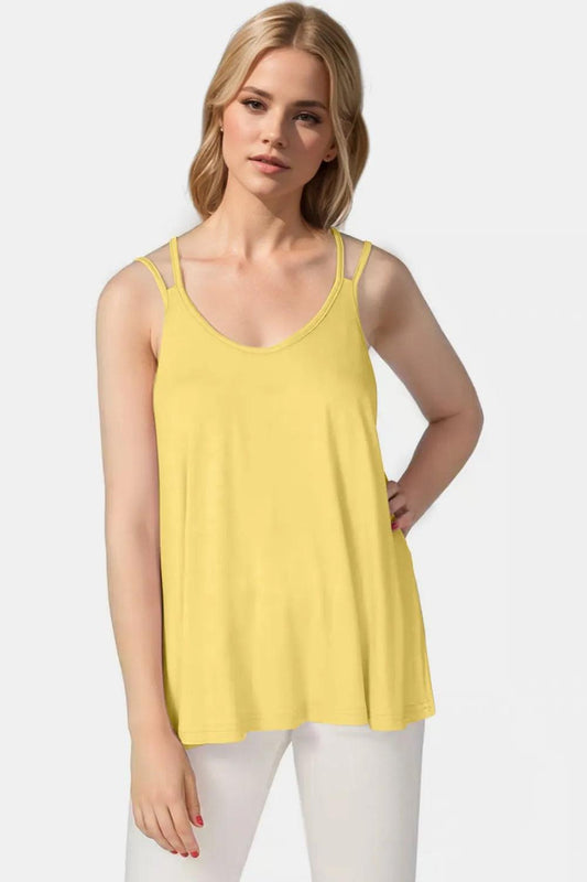 Basic Bae Bamboo Scoop Neck Double Spaghetti Straps Cami - Which Mark
