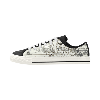 MAP AND SOME ILLUSTRATIONS Low Top Action Leather Men's Shoes - Which Mark