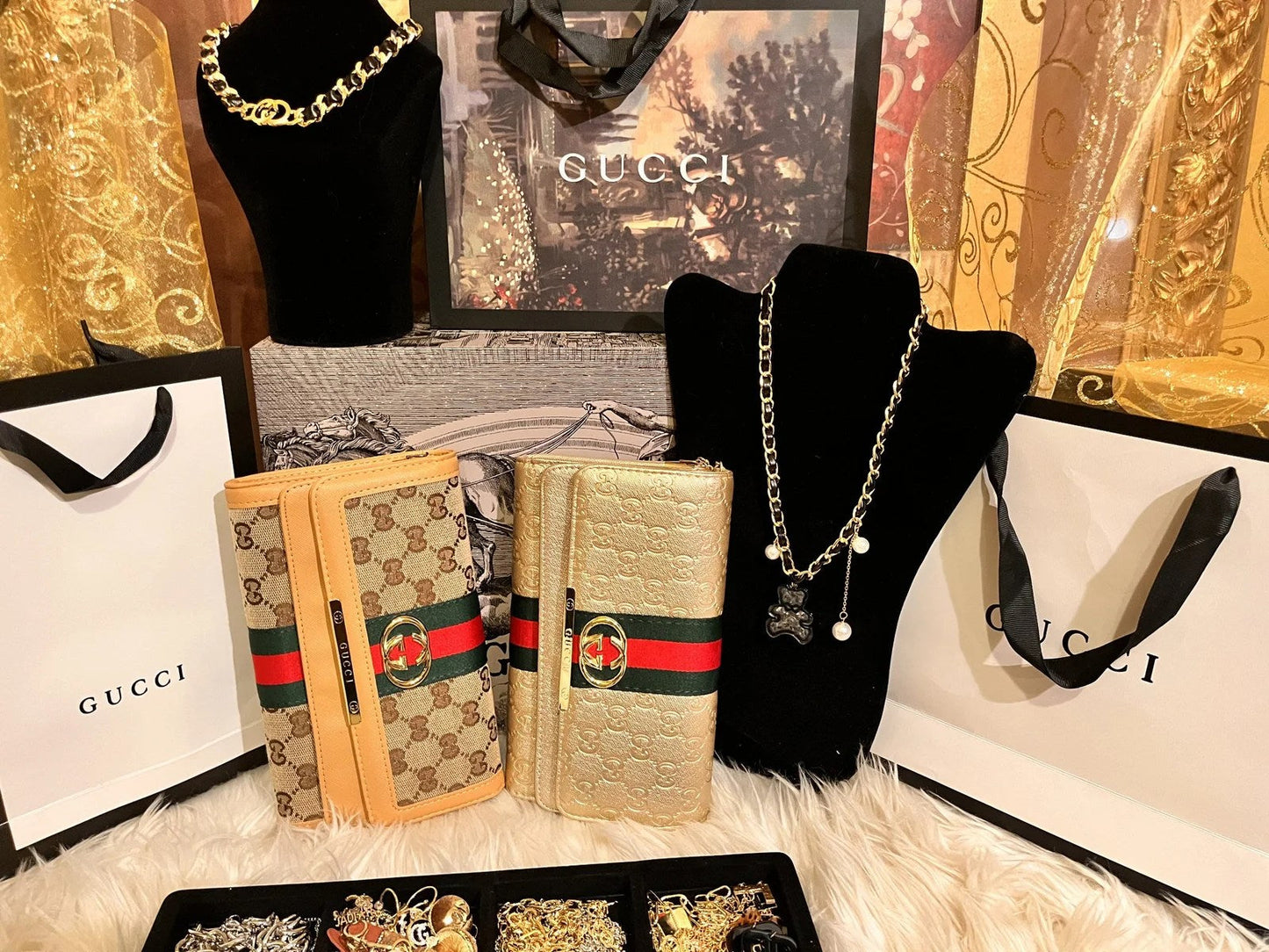 Lux Clutch Bag with Chain Handle - Which Mark