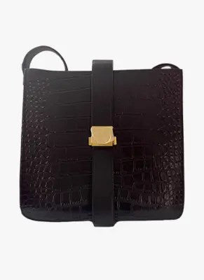 Black Genuine Leather Messenger Bag - Which Mark