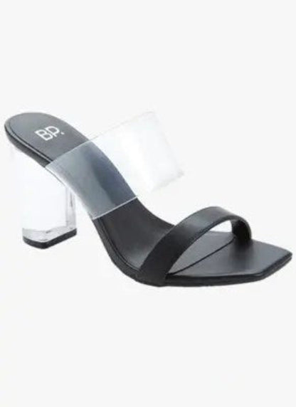 BP Naomi Clear Block Heel Sandal - Which Mark