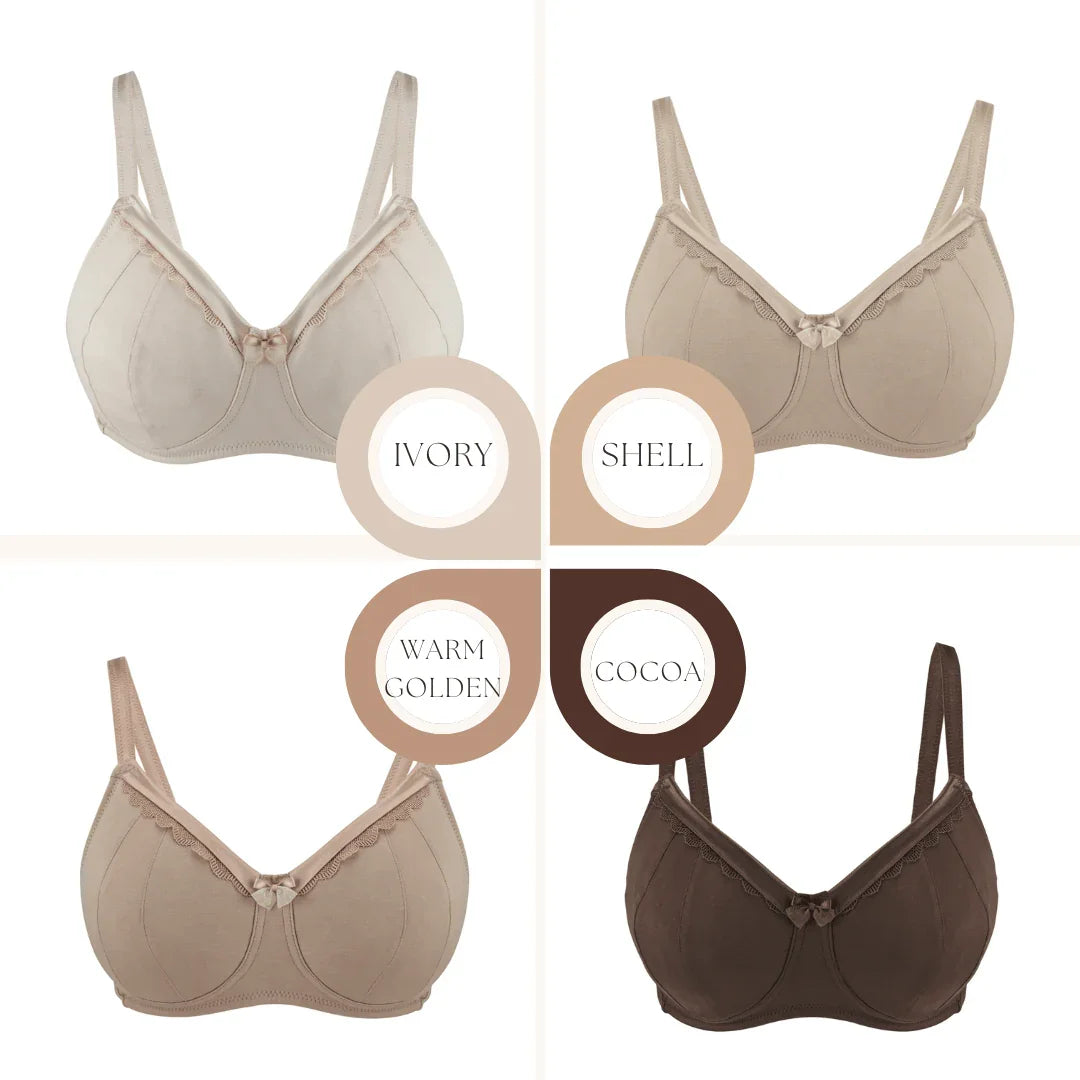 Cocoa-Supportive Non-Wired Silk & Organic Cotton Full Cup Bra with - Which Mark