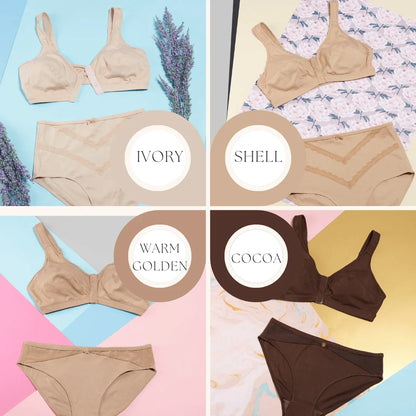 Warm Golden - Full Cup Front Closure Silk & Organic Cotton Wireless - Which Mark
