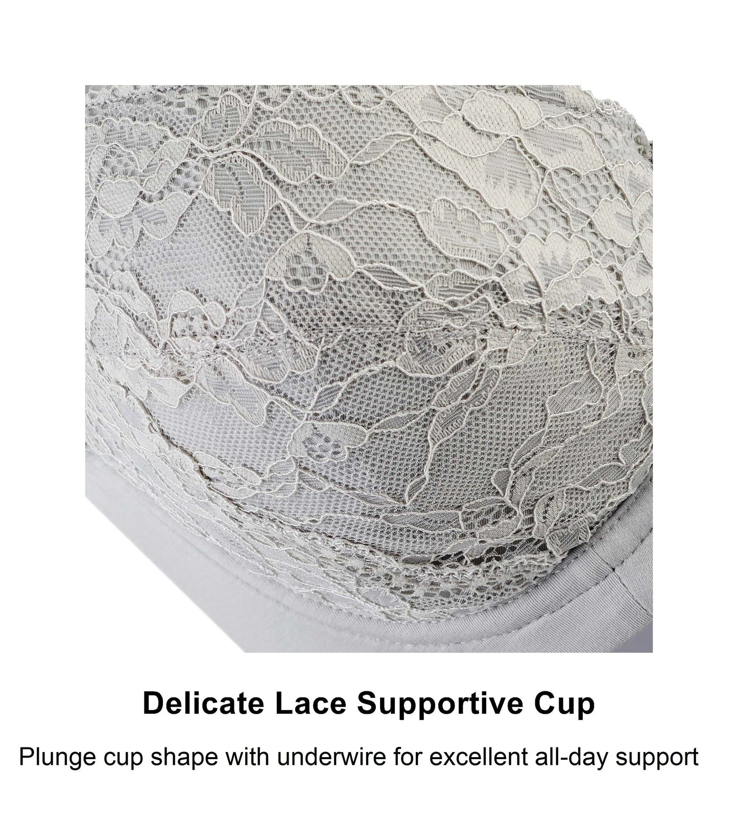 Mercury - Lace Silk & Organic Cotton Plunge Bra - Which Mark