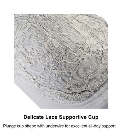 Mercury - Lace Silk & Organic Cotton Plunge Bra - Which Mark