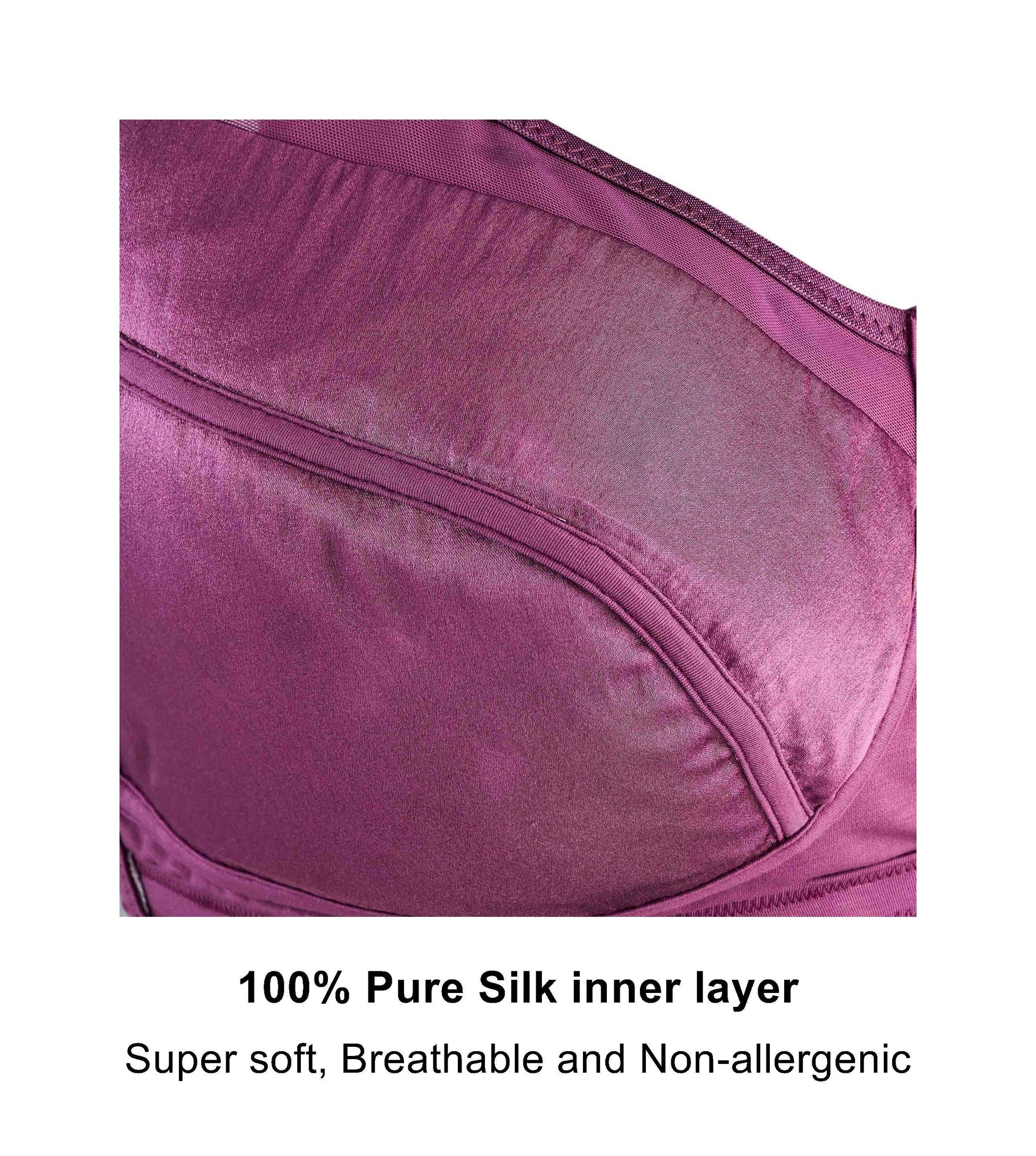 Claret Silk Back Support Cotton Sports Bra (Multiple colors available) - Which Mark