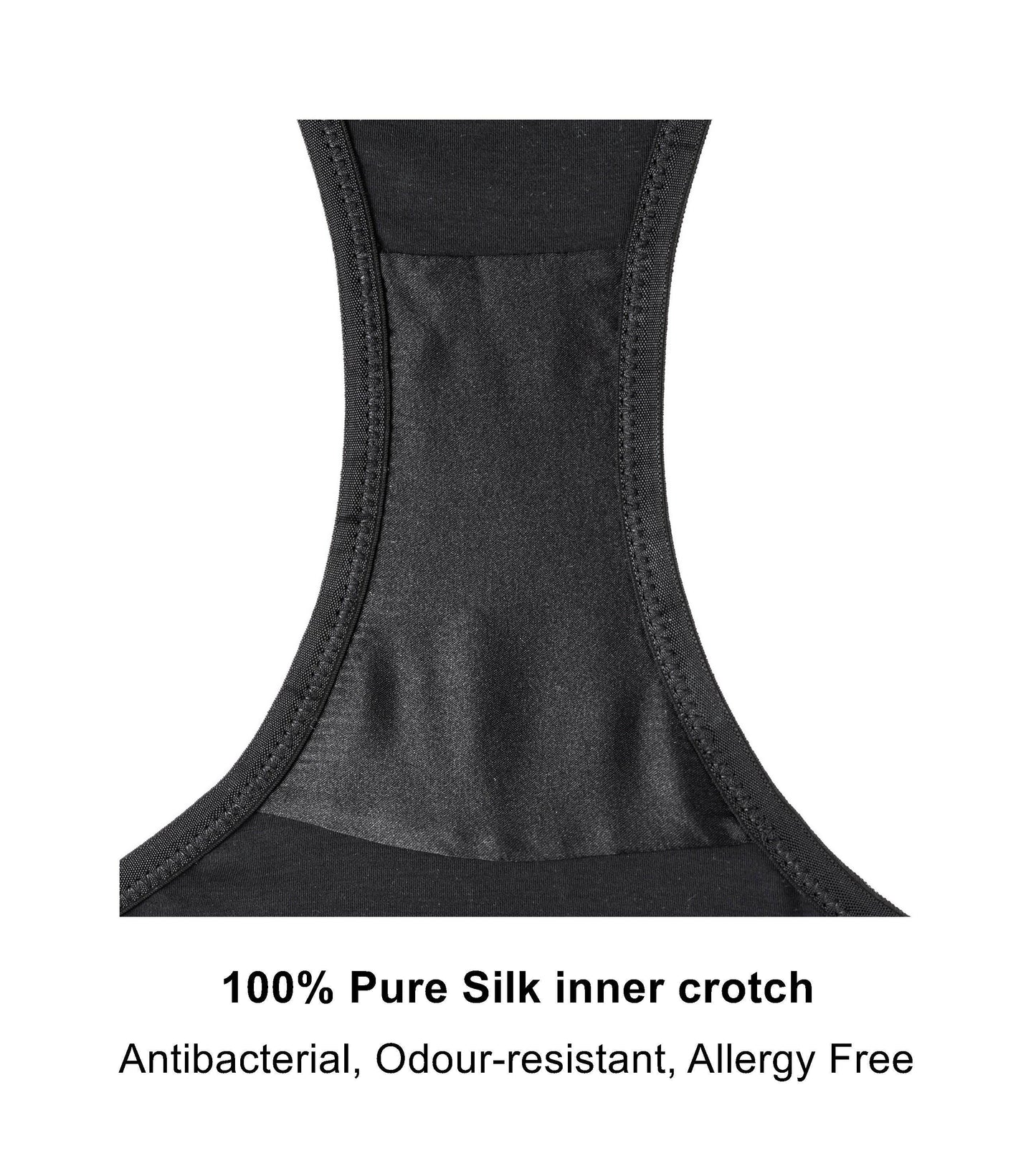 Champagne - Silk & Organic Cotton Brief in Black - Which Mark