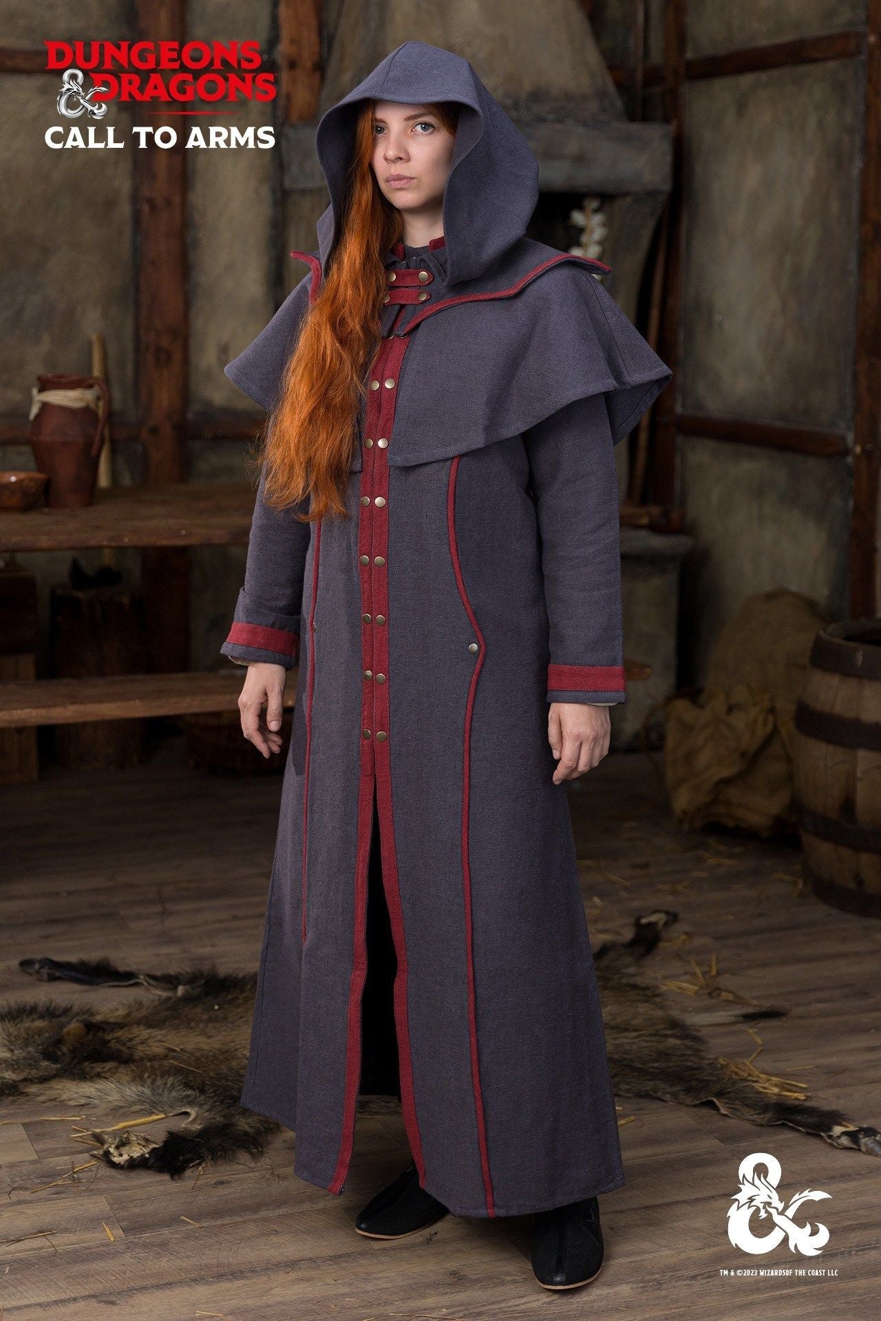 Dungeons & Dragons Warlock Hood Grey/Red - Which Mark
