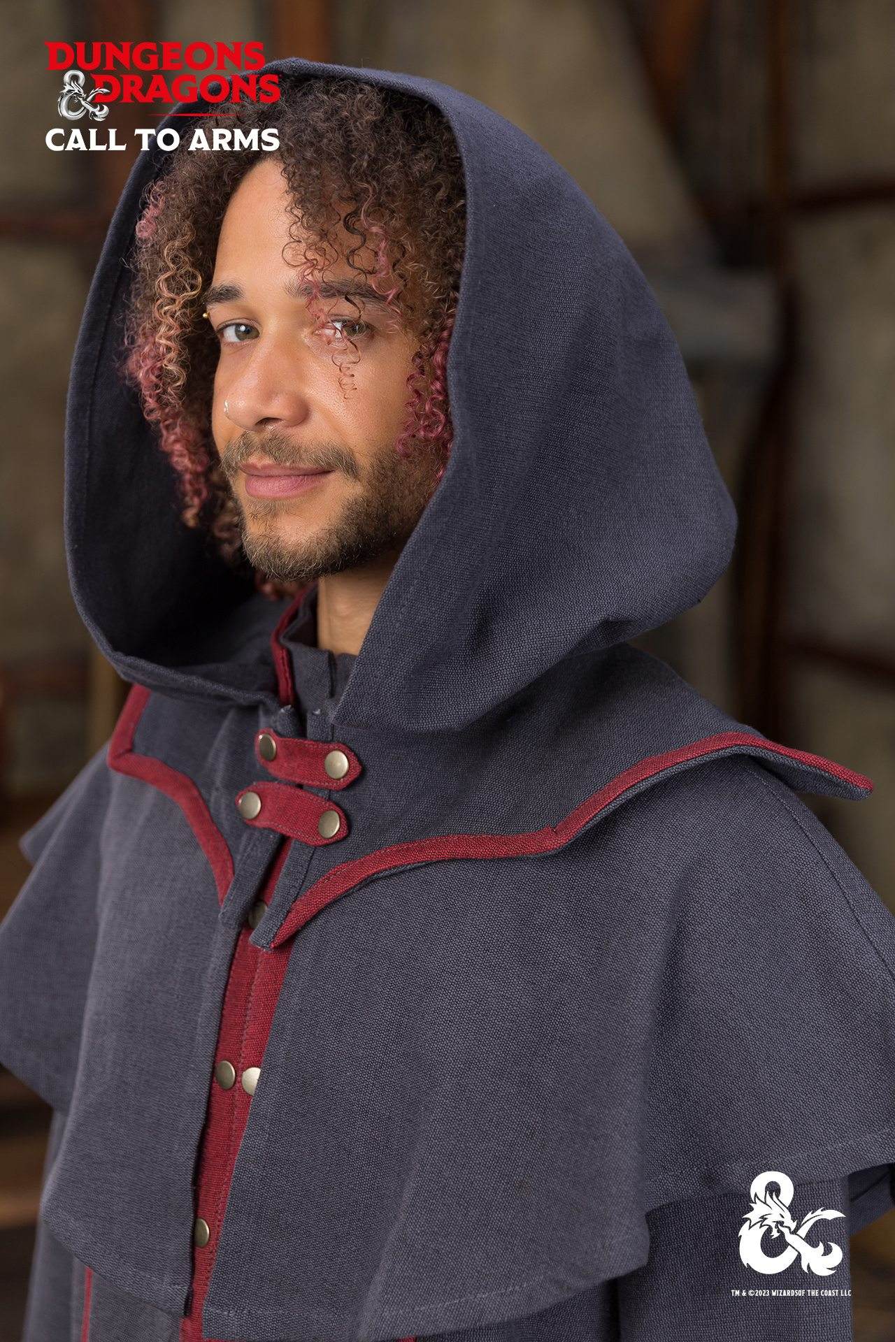 Dungeons & Dragons Warlock Hood Grey/Red - Which Mark