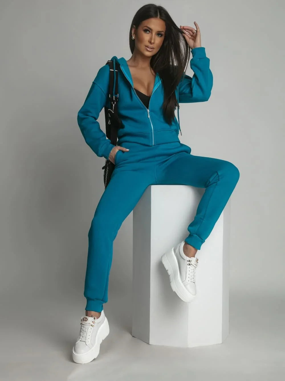 Women's insulated tracksuit set, turquoise FI761 - Which Mark
